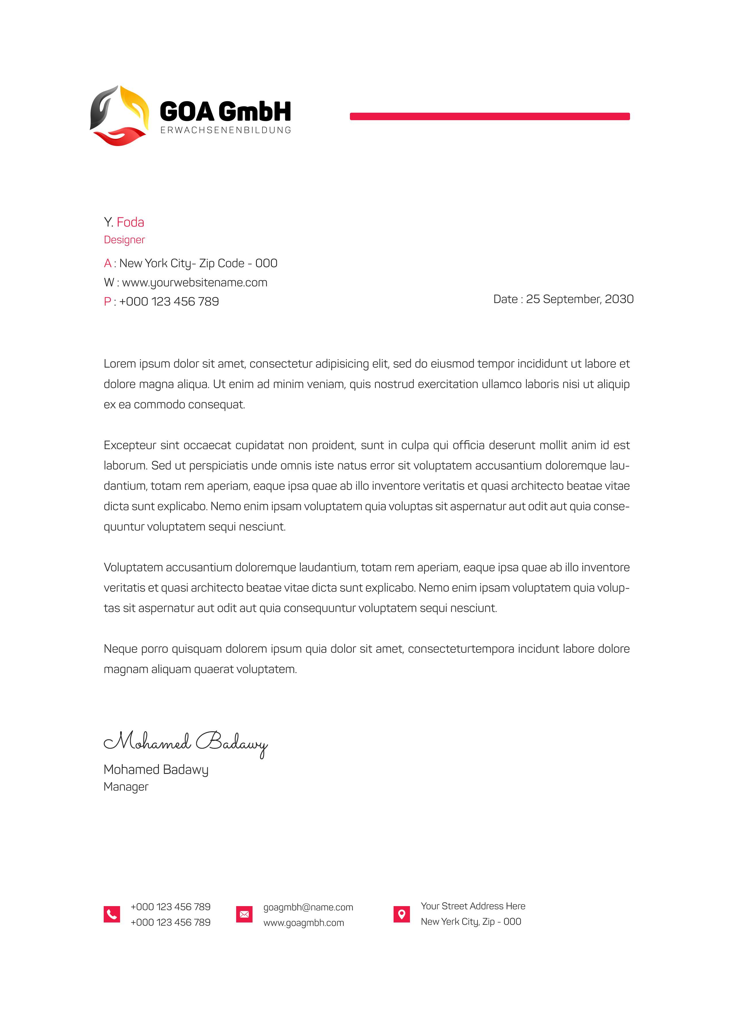 GOA GmbH Letterhead